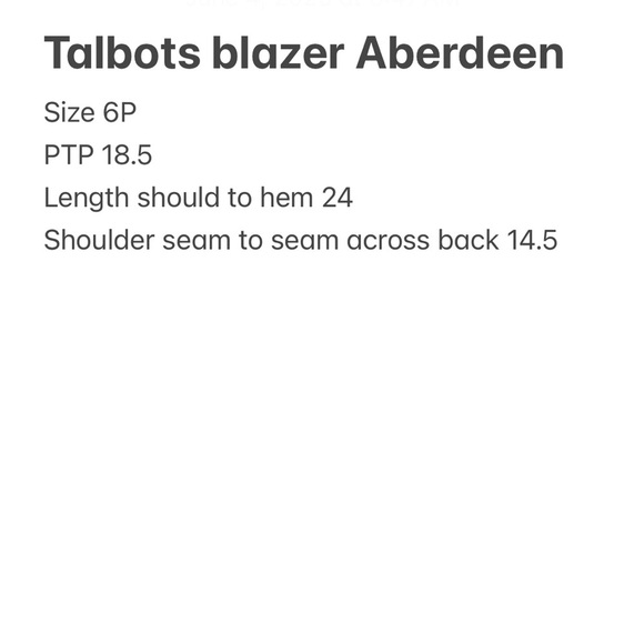 Talbots Blue Blazer with Notched Lapels and Tailored Silhouette size 6 petite - Picture 11 of 11